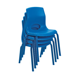 blue stackable child chairs