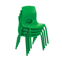 green stackable child chairs