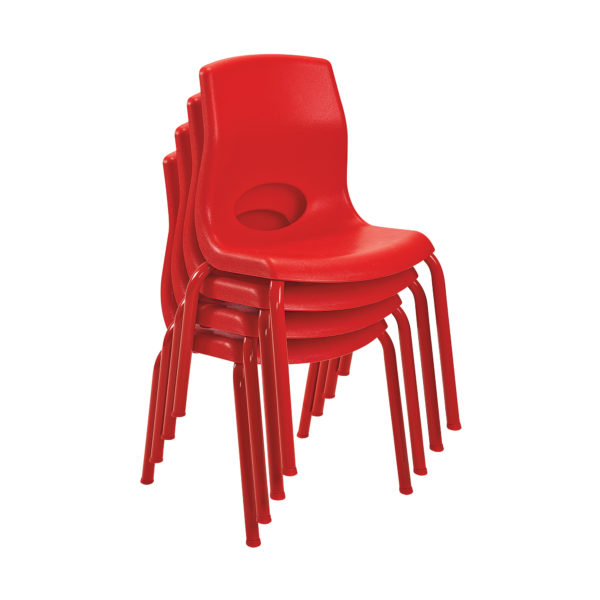 red stackable child chairs