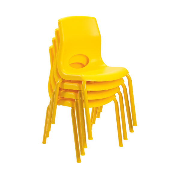 yellow stackable child chairs