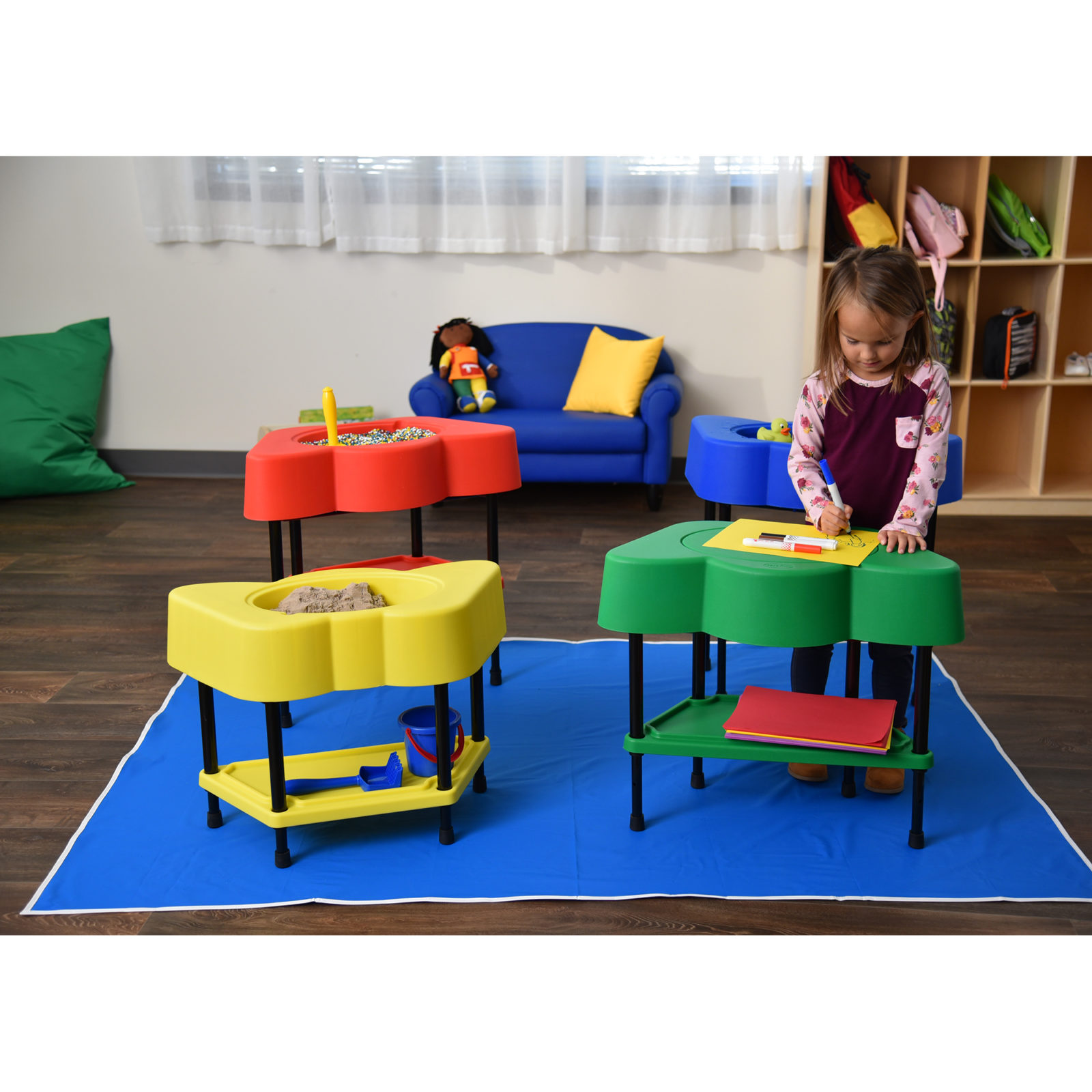 Sensory Table Set of 4 Blue/Green/Red/Yellow Children's Factory