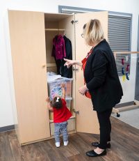 Locking Teacher's Storage Cabinet for Saving Space