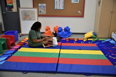 Rainbow folding gym mats are perfect for classrooms