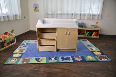 The Baby Animal Grid and Baby Animal Border Rugs bring the zoo to any home or classroom space.