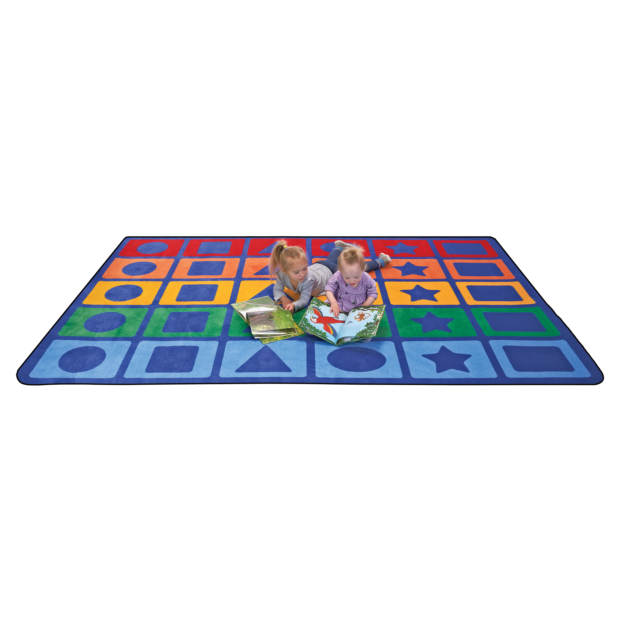 Rainbow Shapes Rug - Rectangle Large