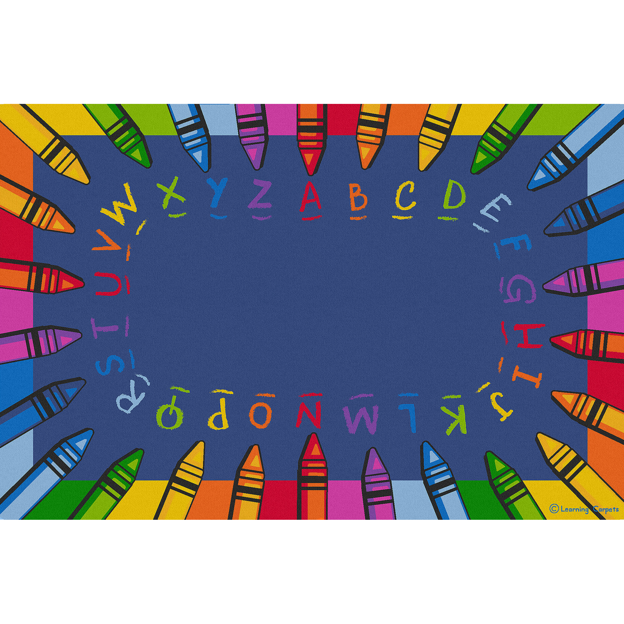 Alphabet Crayon Rug - Rectangle Small