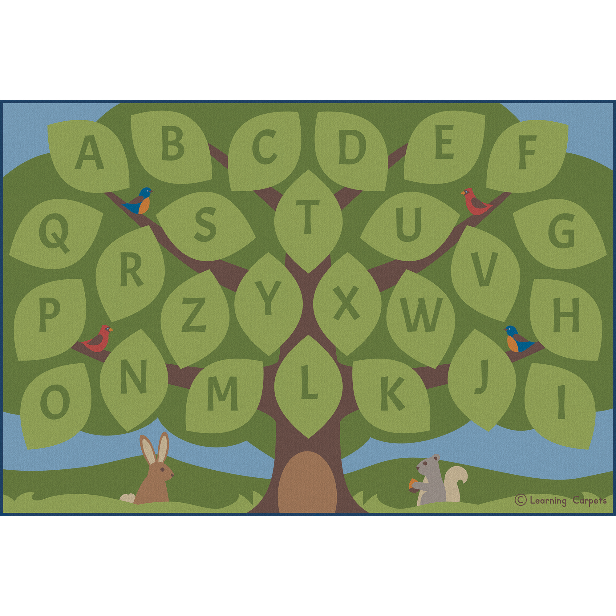 Alphabet Seating Tree Rug - Rectangle Small