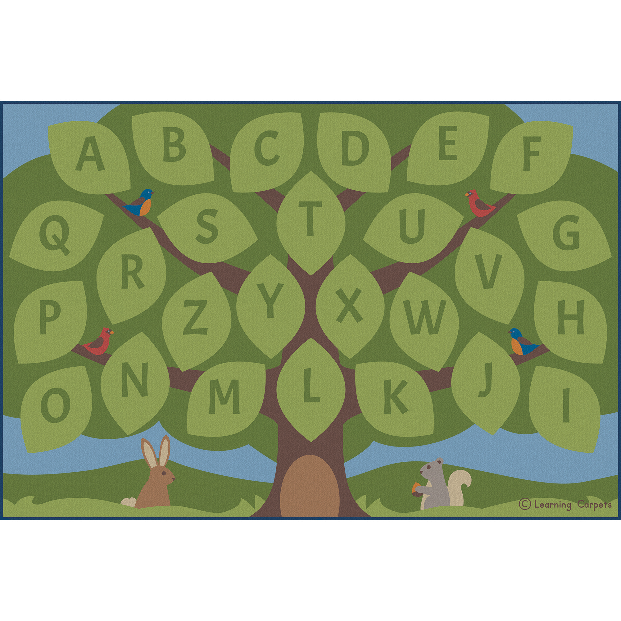 Alphabet Seating Tree Rug - Rectangle Large