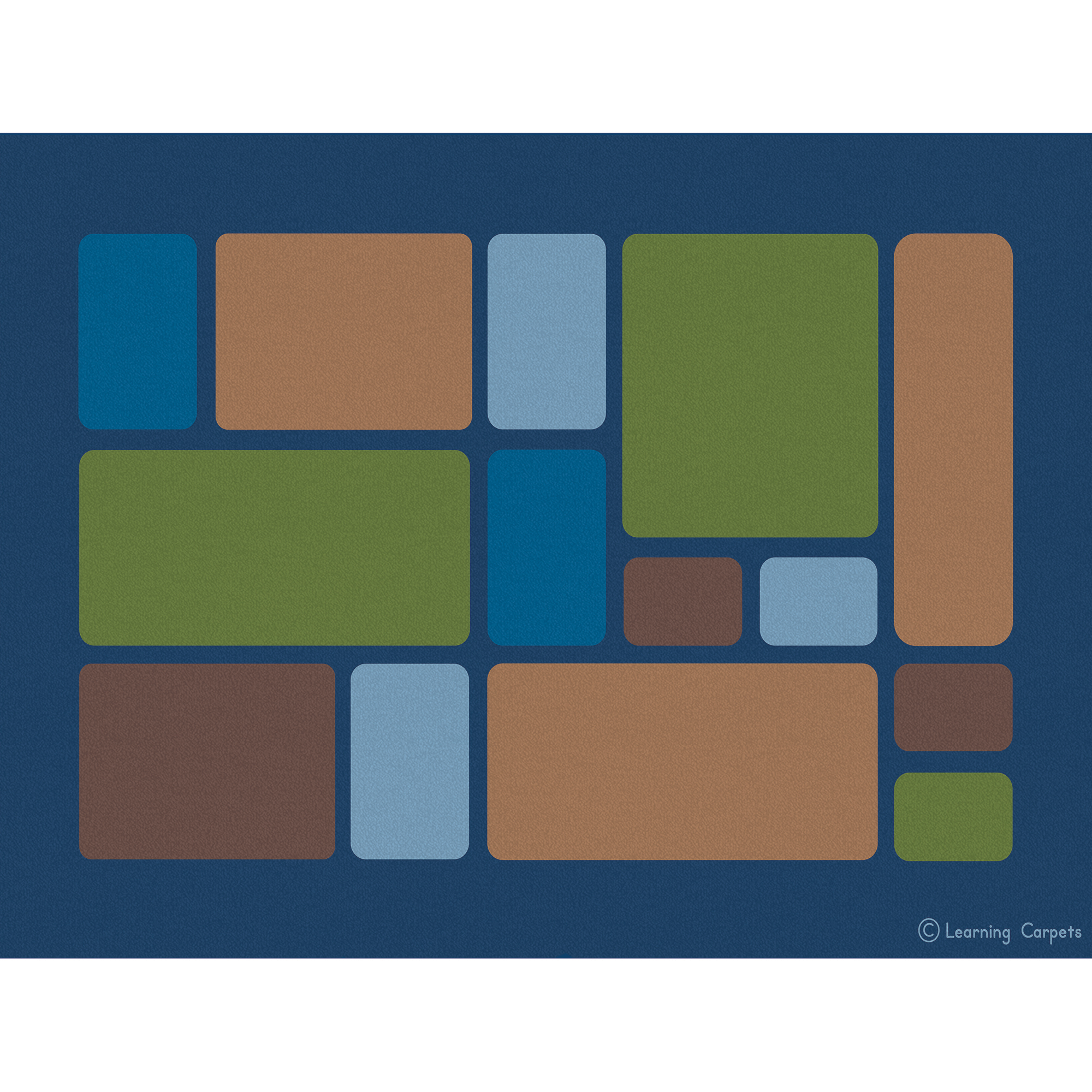 Color Block Rug - Woodtones - Rectangle Small
