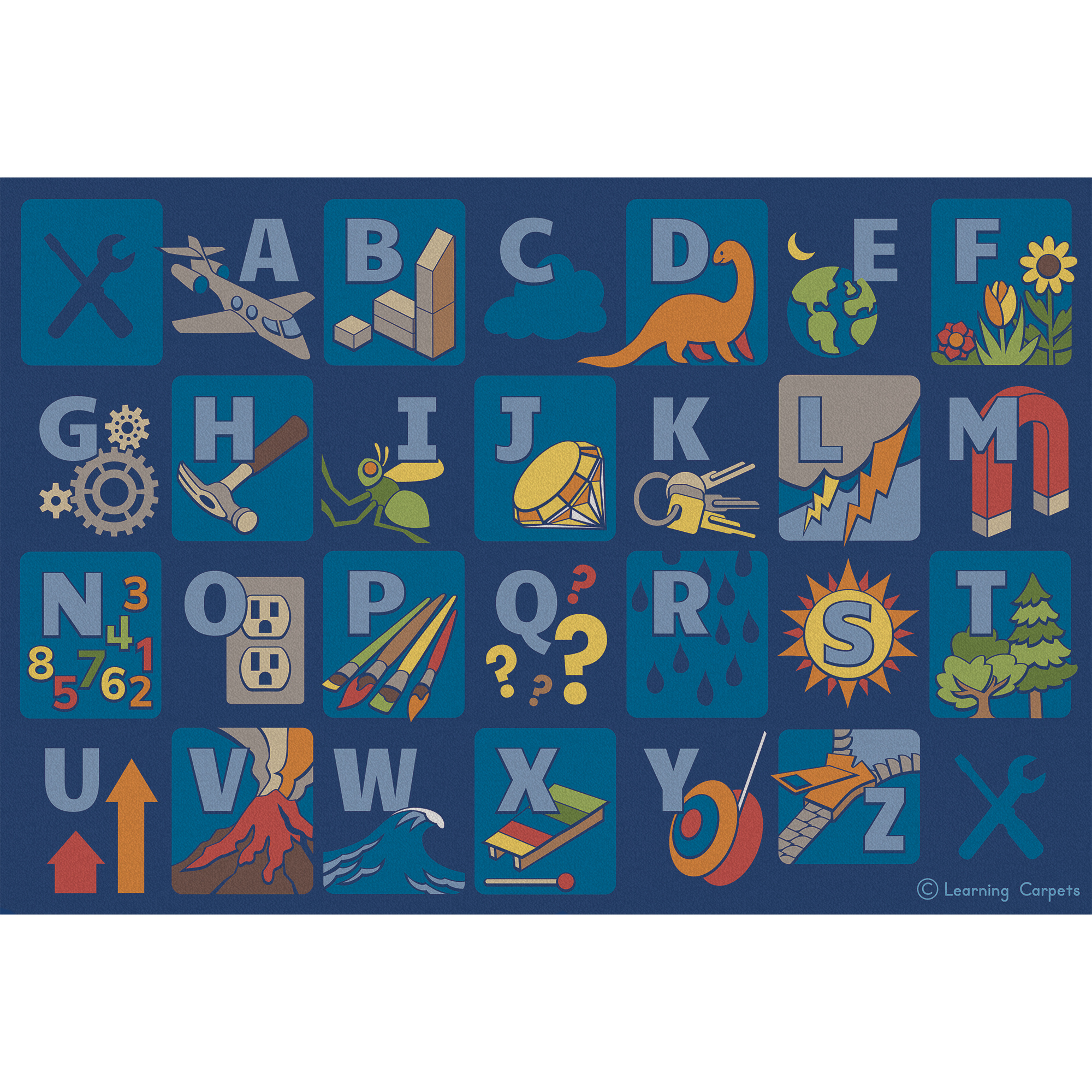 STEAM Alphabet Rug - Rectangle Large - Children's Factory