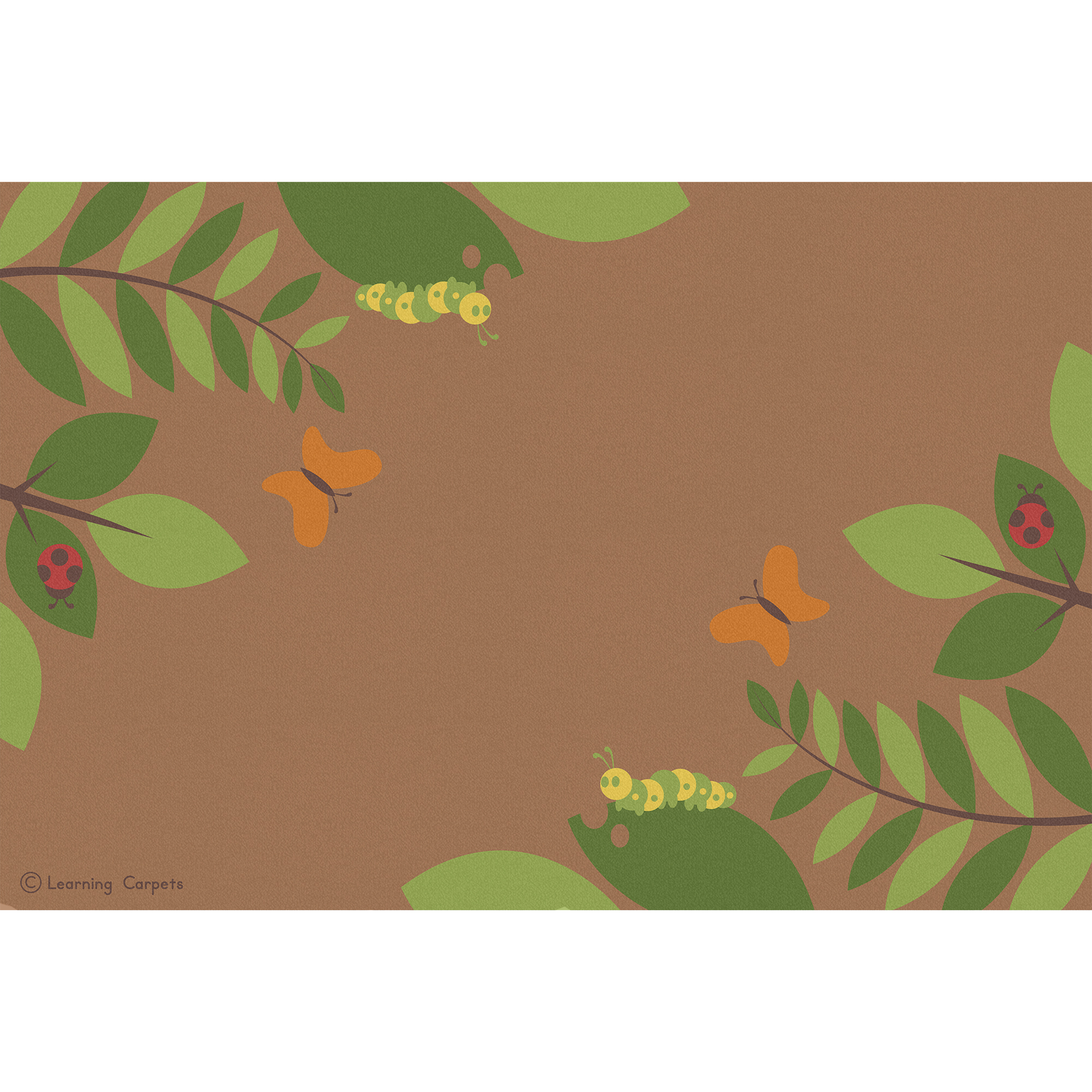 Friendly Fern Rug - Brown ‐ Rectangle Small