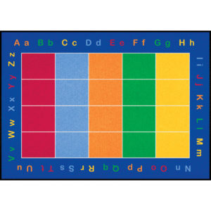 alphabet carpet with color squares