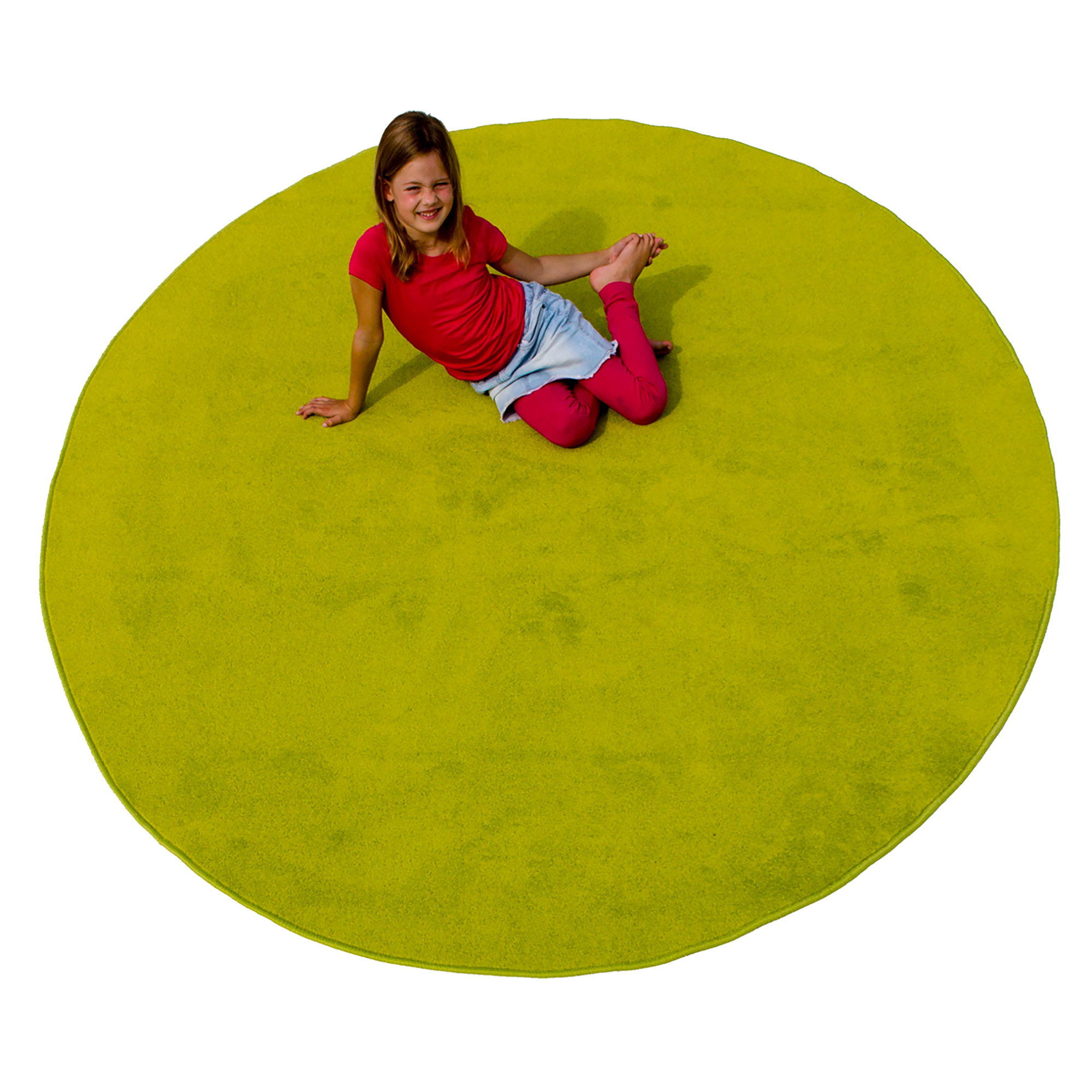 Green Solid Rug - Round Small