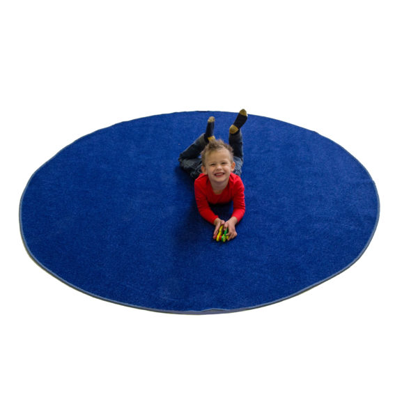 blue round carpet