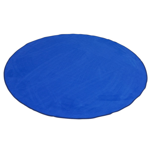blue round carpet