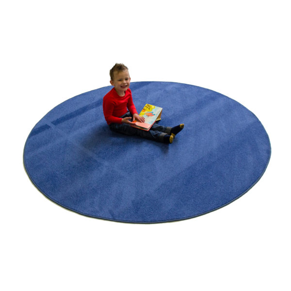 blue round carpet