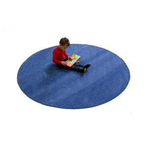 blue round carpet
