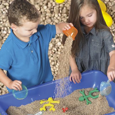 Homeschool activities like playing with sensory tables